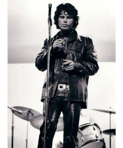 Men's Vintage Jim Morrison Black Leather Jacket
