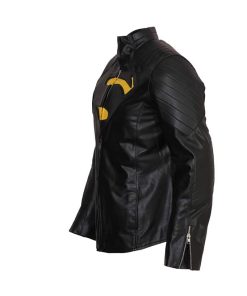 Superman Smallville Black Leather Jacket Cosplay Costume Free Shipping lederjacke herren