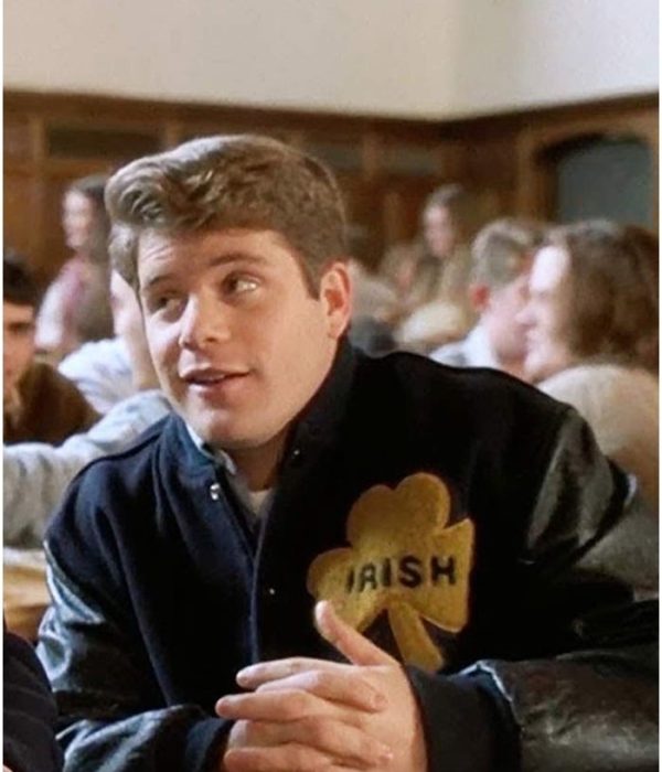 University Of Notre Dame Rudy Irish Bomber Jacket lederjacke herren veste en cuir