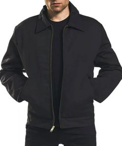 Alan Ritchson Jack Reacher Black Cotton Jacket biker fashion