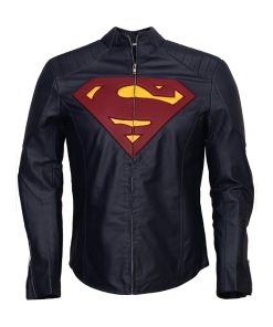 Clark Kent Man Of Steel Blue Superman Leather Jacket Cosplay Costume Comics DC
