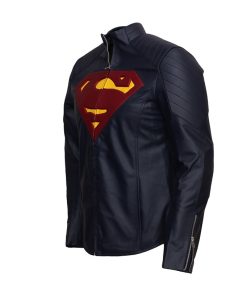 Clark Kent Man Of Steel Blue Superman Leather Jacket Costume Free Shipping UK USA Australia