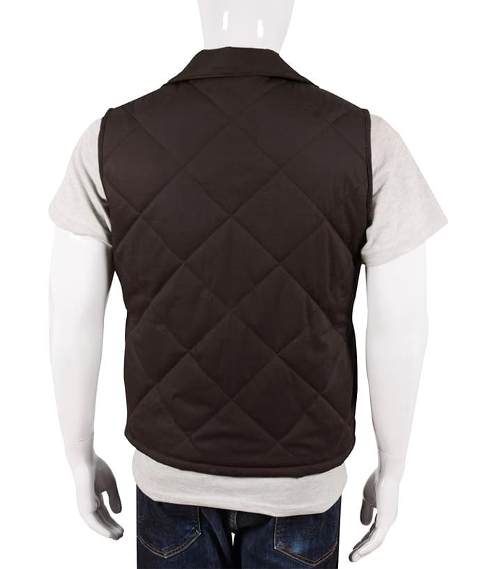 John Dutton Cowboy Classic Brown Quilted Yellowstone Vest Gifts for Him