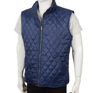 Kevin Costner Yellowstone Blue Quilted Cowboy Vest Free Shipping UK USA Canada