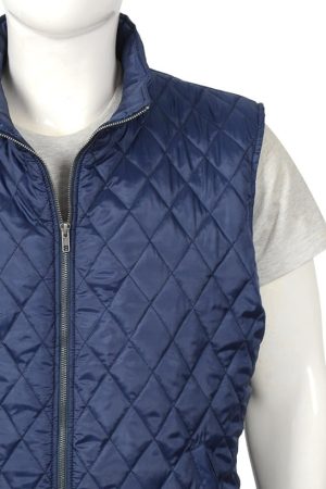 Kevin Costner Yellowstone Blue Quilted Cowboy Vest Gifts for Him