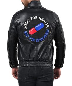 Men's Akira Kaneda Black Leather Biker Jacket
