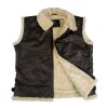 Men's Brown Vintage B3 Bomber Vest Aviator Winter Jacket Fathers Days Sale