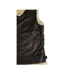 Men's Brown Vintage B3 Bomber Vest Aviator Winter Jacket Free Shipping UK USA Canada