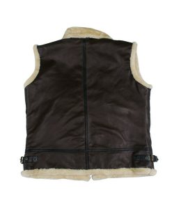 Men's Brown Vintage B3 Bomber Vest Aviator Winter Jacket Gifts for Him