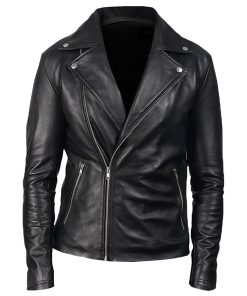 Men's Classic Brando Black Biker Leather Jacket
