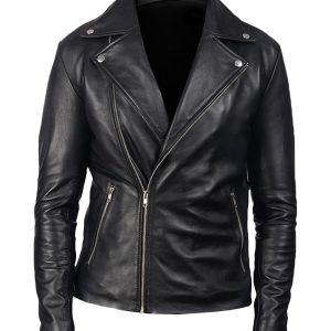 Men's Classic Brando Black Biker Leather Jacket