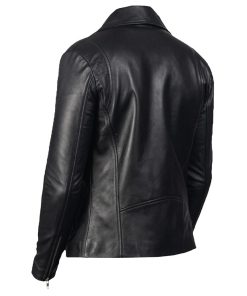 Men's Classic Brando Black Biker Leather Jacket Free Shipping UK USA Europe