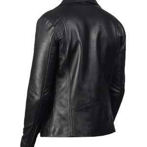 Men's Classic Brando Black Biker Leather Jacket Free Shipping UK USA Europe