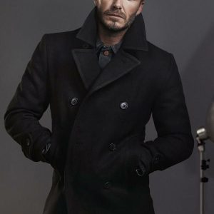 Men's Fashion David Beckham Wool Pea Coat