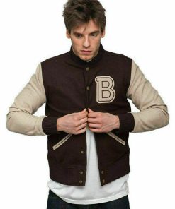 Payday 2 Hotline Miami Brown Bomber Varsity Jacket Mens Letterman Wool Jacket