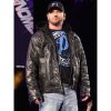 TNA AJ Styles Hooded Black Leather Jacket