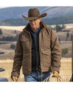 Yellowstone John Dutton Cowboy Brown Quilted Kevin Costner Jacket