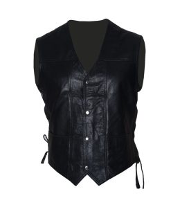 Daryl Dixon The Walking Dead Black Leather Biker Vest Free Shipping UK USA France