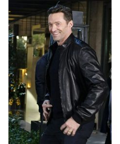 Hugh Jackman Black Leather Biker Jacket Hot Sale