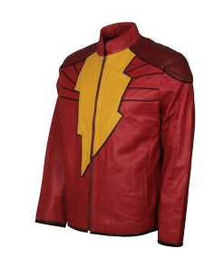 Injustice Gods Among Us Shazam Red Leather Jacket Hot Sale