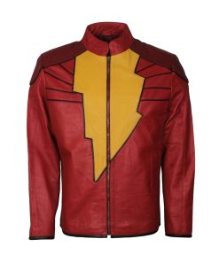 Injustice Gods Among Us Shazam Red Leather Jacket Marvel Movie Superhero