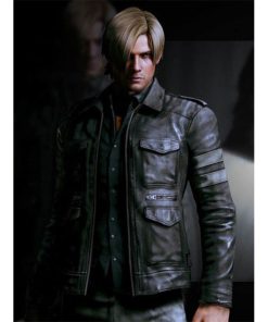 Leon Kennedy RE6 Black Leather Jacket