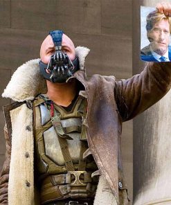 Batman The Dark Knight Rises Bane Coat Tom Hardy Distressed Leather Jacket Winter