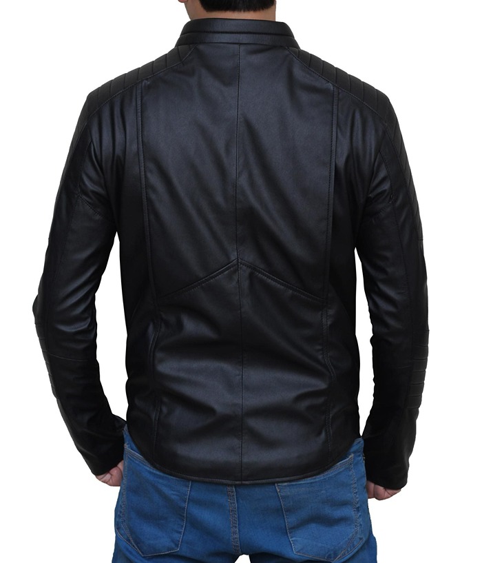 Michael Keaton Batman Black Leather Jacket Costume Free Shipping Worldwide