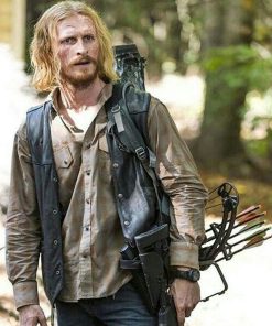 Austin Amelio The Walking Dead Black Leather Vest