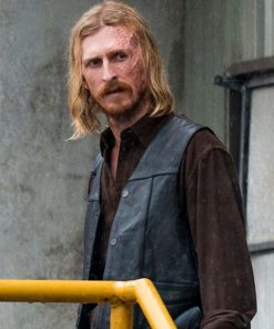 Austin Amelio The Walking Dead Black Leather Vest herren lederjacke