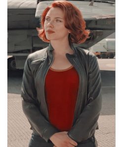 Avengers Black Widow Scarlett Johansson Leather Jacket