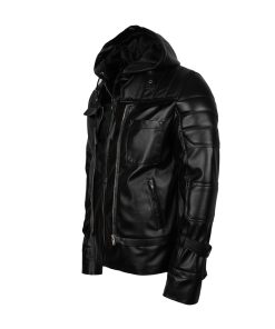 Batman Arkham Knight Hooded Leather Jacket Costume Free Shipping UK USA Europe