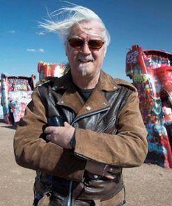 Billy Connolly Route 66 Biker Leather Jacket USA UK Free Shipping