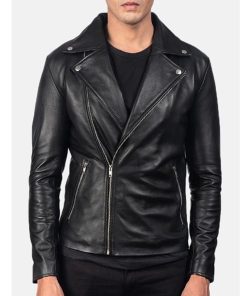 Black Brando Biker Vintage Leather Mens Jacket