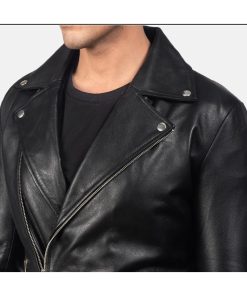 Black Brando Biker Vintage Leather Mens Jacket USA UK Free Shipping