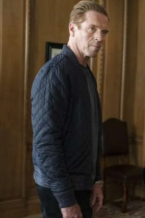 Blue Billions Damian Lewis Quilted Bomber Jacket Free Shipping UK USA Canada