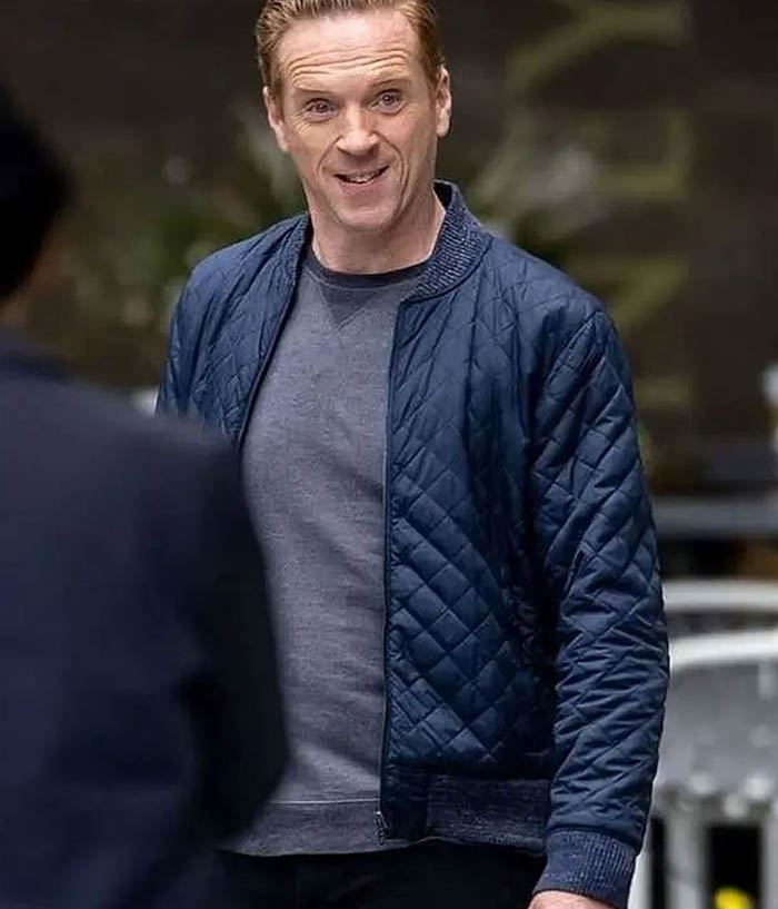 Blue Billions Damian Lewis Quilted Bomber Jacket Gifts for Him