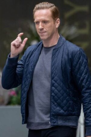 Blue Billions Damian Lewis Quilted Bomber Jacket Shop now Halloween Sale