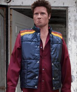 Brad Pitt Fight Club Blue Puffer Vest