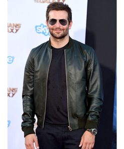 Bradley Cooper Green Bomber Leather Jacket