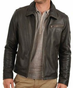 Brown Distressed Vintage Mens Biker Leather Jacket