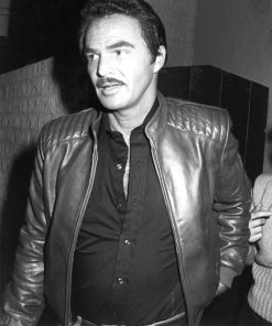 Burt Reynolds Black Biker Vintage Leather Jacket