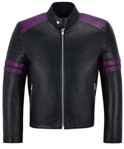 Cafe Racer Men's Vintage Black Motorcycle Leather Jacket
