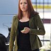 Captain America Scarlett Johansson Green Cotton Jacket