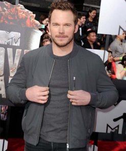 Chris Pratt Gray Bomber Jacket Gifts for Him Winter Sale