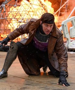 Deadpool & Wolverine Gambit Brown Trench Leather Coat