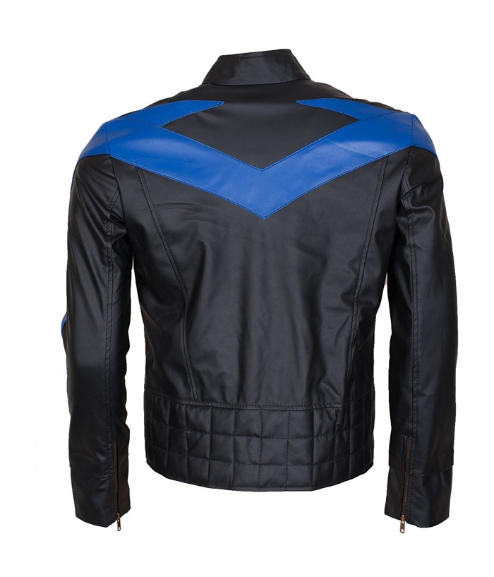 Dick Grayson Nightwing Leather Jacket Batman Arkham knight Costume Halloween Gifts for Him