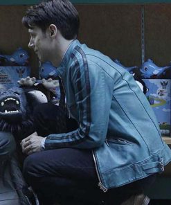 Dirk Gently's Holistic Detective Agency Blue Leather Jacket Celebrity Jacket