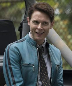 Dirk Gently's Holistic Detective Agency Blue Leather Jacket Free Shipping UK USA Canada