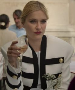 Emily in Paris Camille Razat White and Black Jacket Women